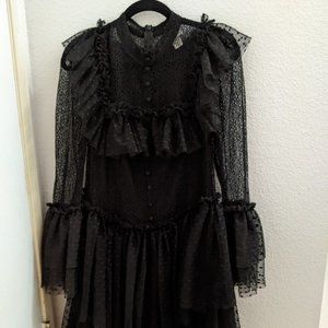 SANDRA MANSOUR x H&M Tulle-skirt Lace Dress Black Sz XL Never Worn